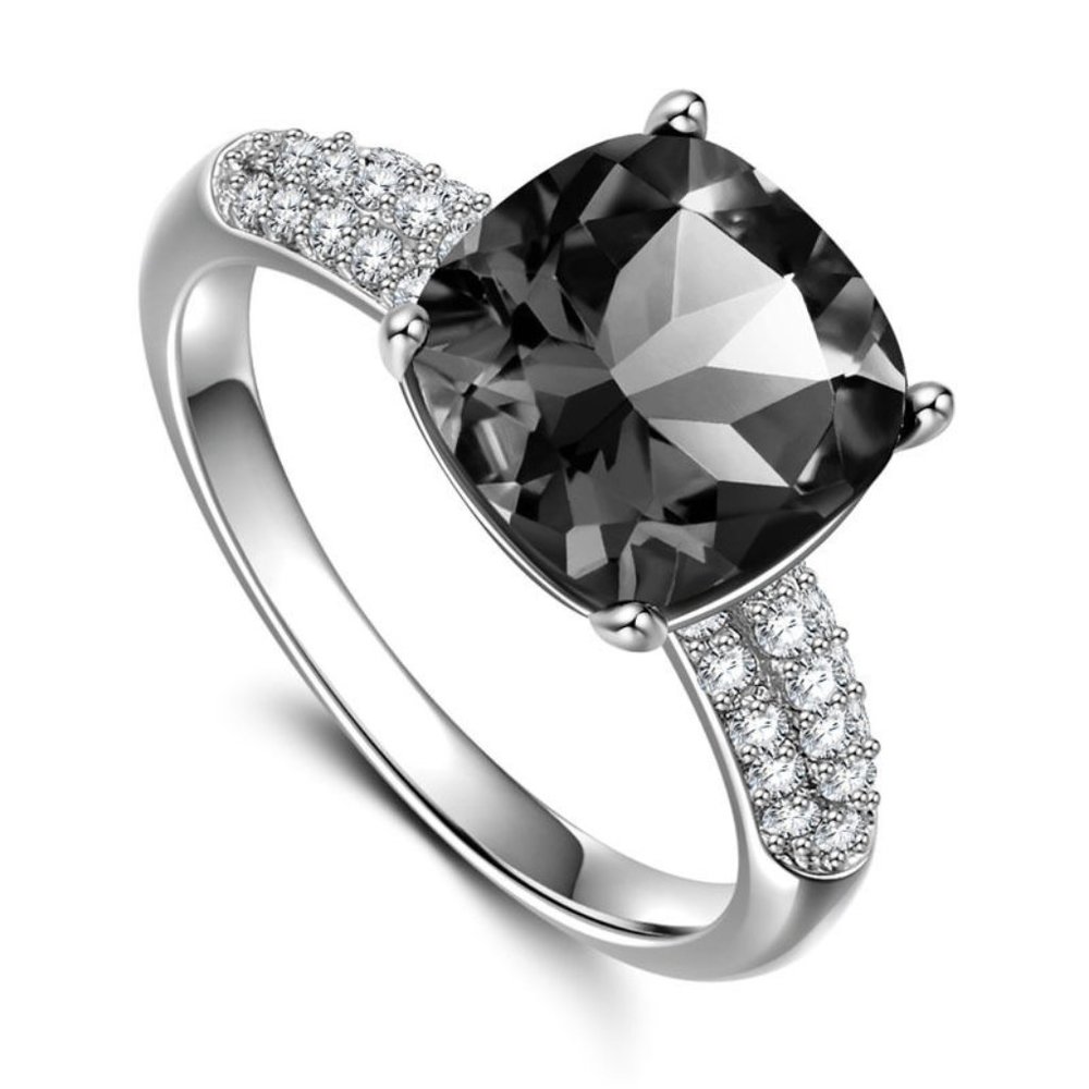New Black Sapphire 925 Sterling Silver Ring - Picture 1 of 3